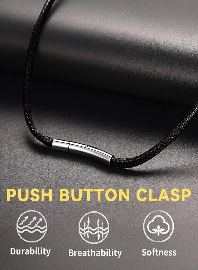 ChainsHouse Braided Leather Necklace Cord, 2MM 26 Inches Black Rope Chain for DIY Jewelry Making, Waterproof Leather Chain with Clasp for Pendants - Image 4